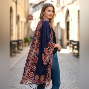 Time for Me Ethnic Open Kimono / Cover-Up — NWT